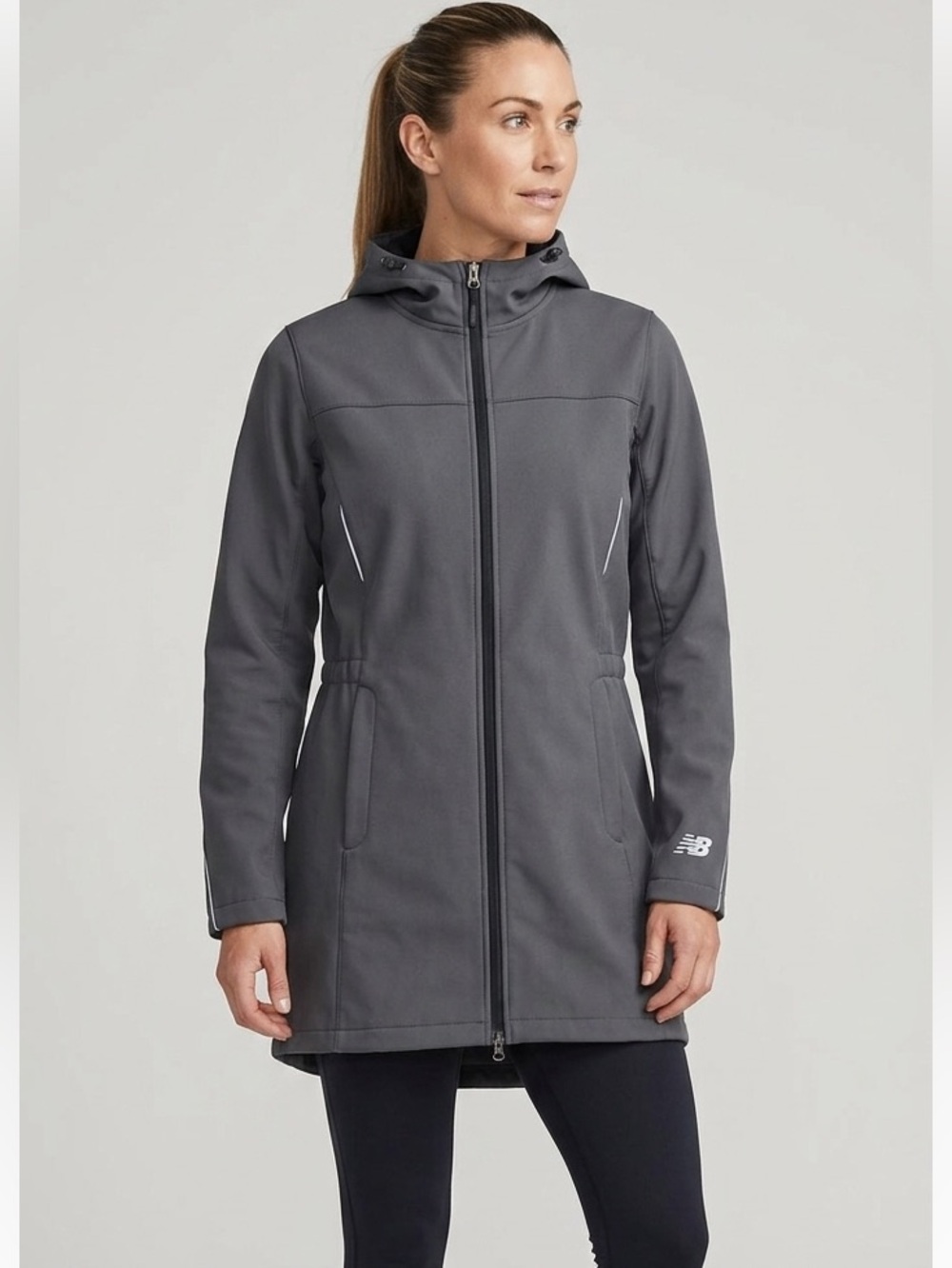 New Balance Women’s Dark Gray Zip-Up Hooded Softshell Jacket